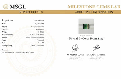 Natural Bi-Color Tourmaline - 6.44 Ct