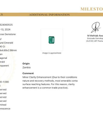 Natural Emerald – 0.790 Ct